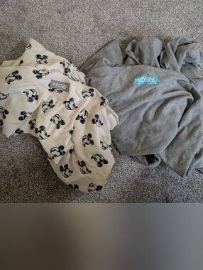 MOBY Wrap Set - Gray And Cream/Black Mickey Print